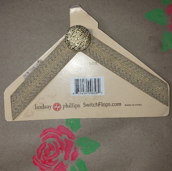Lindsay Phillips Switch Flops Maureen Metallic Gold Size Medium 7/8 - Picture 5 of 6
